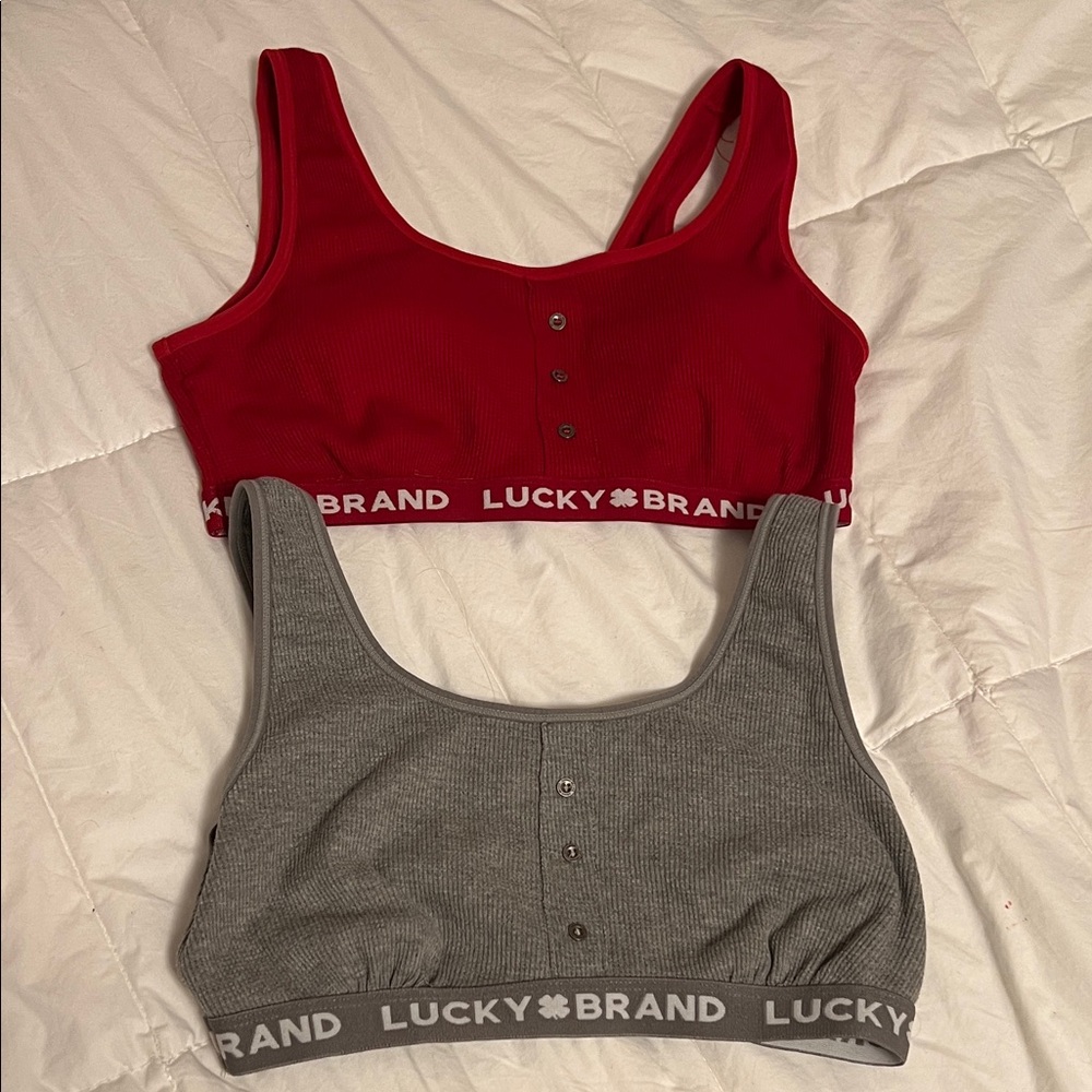 Lucky Brand Ribbed Button Bras